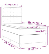 Boxspringbett mit Matratze & LED Taupe 90x200 cm Stoff