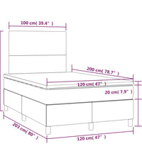 Boxspringbett mit Matratze & LED Dunkelgrün 120x200 cm Samt