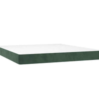 Boxspringbett mit Matratze & LED Dunkelgrün 180x200 cm Samt