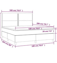 Boxspringbett mit Matratze & LED Dunkelgrün 180x200 cm Samt