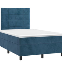 Boxspringbett mit Matratze & LED Dunkelblau 120x200 cm Samt