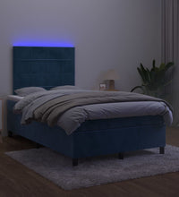 Boxspringbett mit Matratze & LED Dunkelblau 120x200 cm Samt