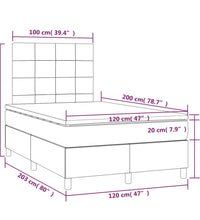 Boxspringbett mit Matratze & LED Dunkelblau 120x200 cm Samt