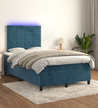 Boxspringbett mit Matratze & LED Dunkelblau 120x200 cm Samt