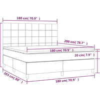 Boxspringbett mit Matratze & LED Dunkelgrün 180x200 cm Samt