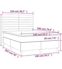 Boxspringbett mit Matratze & LED Dunkelblau 140x190 cm Samt