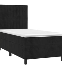 Boxspringbett mit Matratze & LED Schwarz 80x200 cm Samt