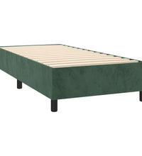 Boxspringbett mit Matratze & LED Dunkelgrün 90x200 cm Samt