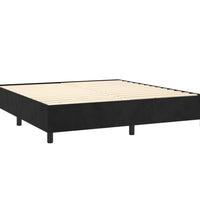 Boxspringbett mit Matratze & LED Schwarz 160x200 cm Samt