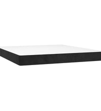 Boxspringbett mit Matratze & LED Schwarz 160x200 cm Samt