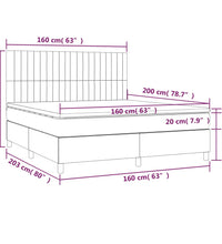 Boxspringbett mit Matratze & LED Schwarz 160x200 cm Samt