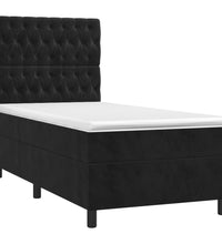 Boxspringbett mit Matratze & LED Schwarz 80x200 cm Samt