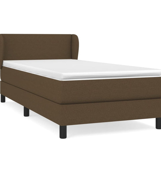 Boxspringbett mit Matratze Dunkelbraun 80x200 cm Stoff