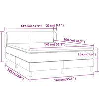 Boxspringbett mit Matratze Taupe 140x200 cm Stoff