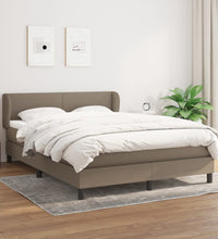 Boxspringbett mit Matratze Taupe 140x200 cm Stoff