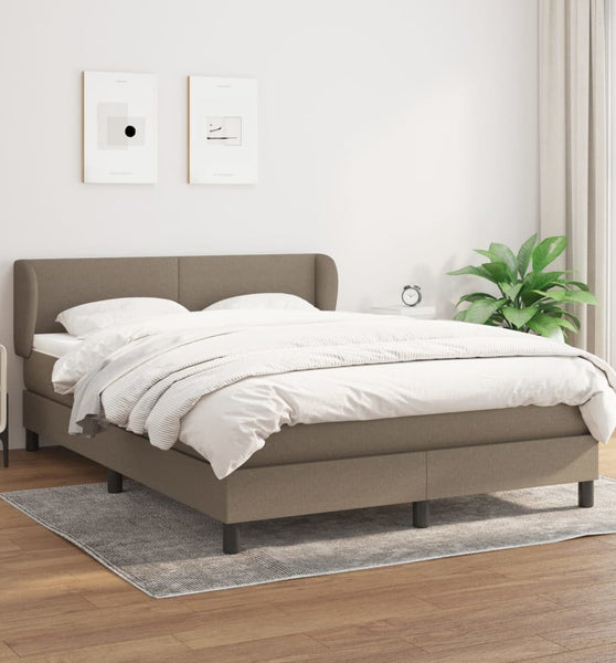 Boxspringbett mit Matratze Taupe 140x200 cm Stoff