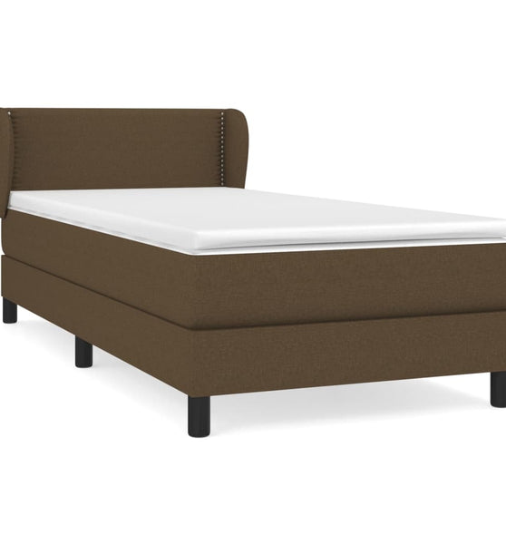 Boxspringbett mit Matratze Dunkelbraun 80x200 cm Stoff