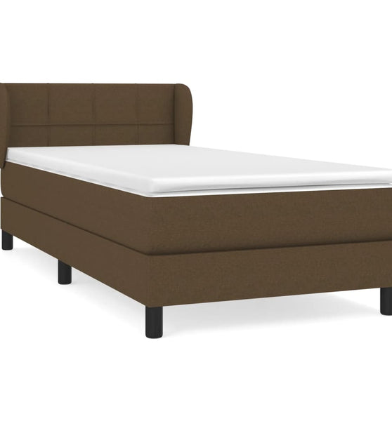 Boxspringbett mit Matratze Dunkelbraun 80x200 cm Stoff