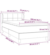 Boxspringbett mit Matratze Dunkelbraun 80x200 cm Stoff
