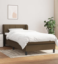 Boxspringbett mit Matratze Dunkelbraun 80x200 cm Stoff
