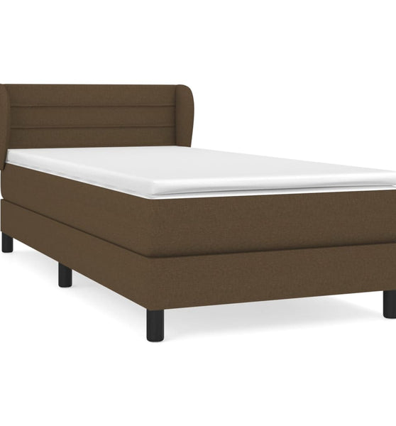 Boxspringbett mit Matratze Dunkelbraun 80x200 cm Stoff