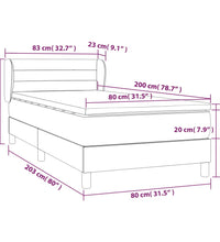 Boxspringbett mit Matratze Dunkelbraun 80x200 cm Stoff