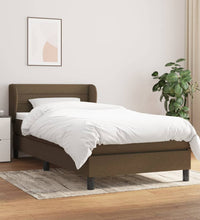 Boxspringbett mit Matratze Dunkelbraun 80x200 cm Stoff