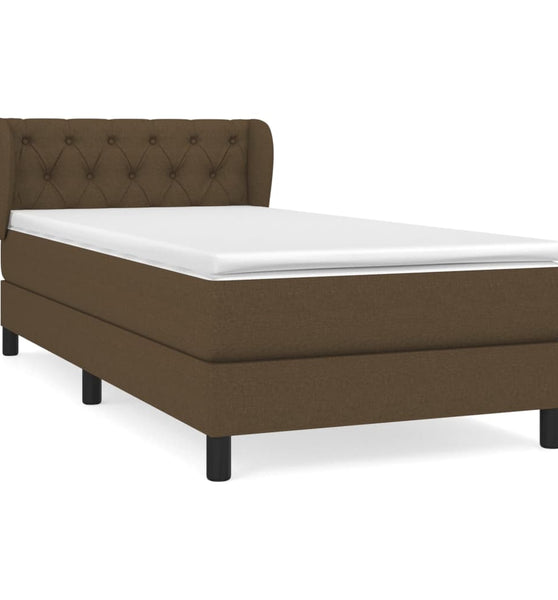 Boxspringbett mit Matratze Dunkelbraun 80x200 cm Stoff