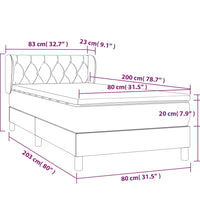 Boxspringbett mit Matratze Dunkelbraun 80x200 cm Stoff