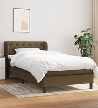 Boxspringbett mit Matratze Dunkelbraun 80x200 cm Stoff
