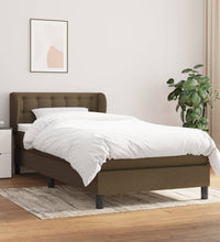 Boxspringbett mit Matratze Dunkelbraun 80x200 cm Stoff