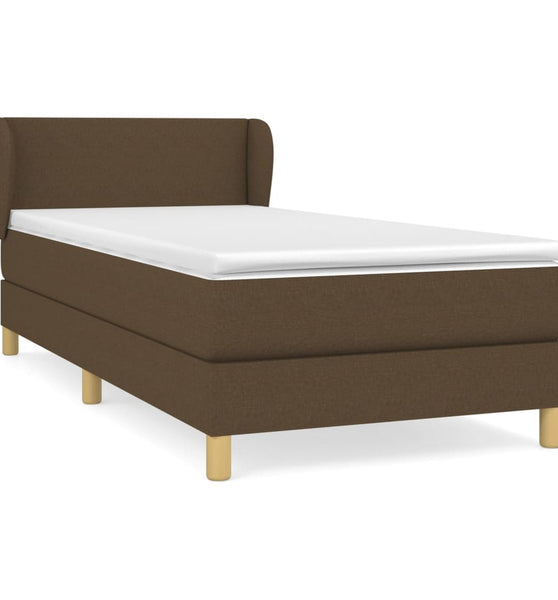 Boxspringbett mit Matratze Dunkelbraun 80x200 cm Stoff