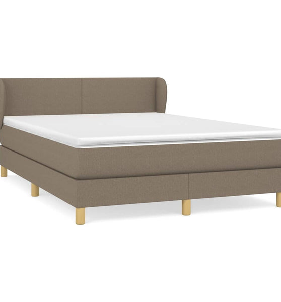 Boxspringbett mit Matratze Taupe 140x200 cm Stoff