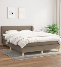 Boxspringbett mit Matratze Taupe 140x200 cm Stoff