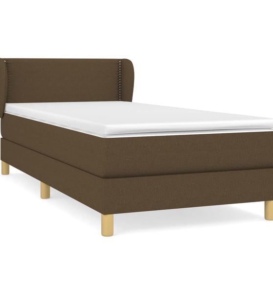 Boxspringbett mit Matratze Dunkelbraun 80x200 cm Stoff