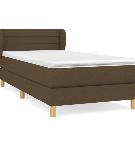 Boxspringbett mit Matratze Dunkelbraun 80x200 cm Stoff