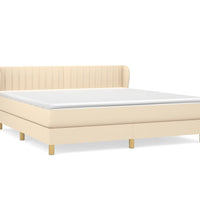 Boxspringbett mit Matratze Creme 180x200 cm Stoff