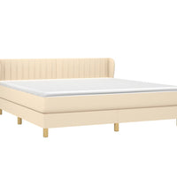 Boxspringbett mit Matratze Creme 180x200 cm Stoff