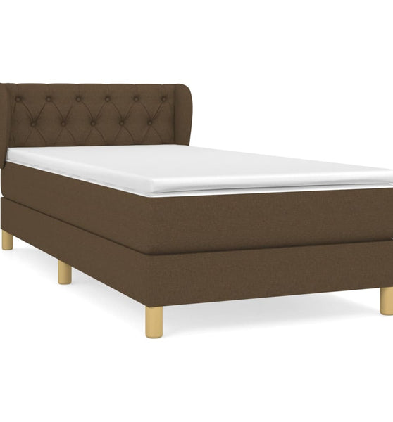 Boxspringbett mit Matratze Dunkelbraun 80x200 cm Stoff