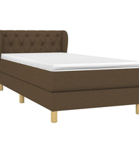Boxspringbett mit Matratze Dunkelbraun 80x200 cm Stoff