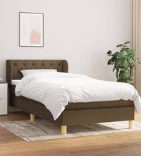 Boxspringbett mit Matratze Dunkelbraun 80x200 cm Stoff