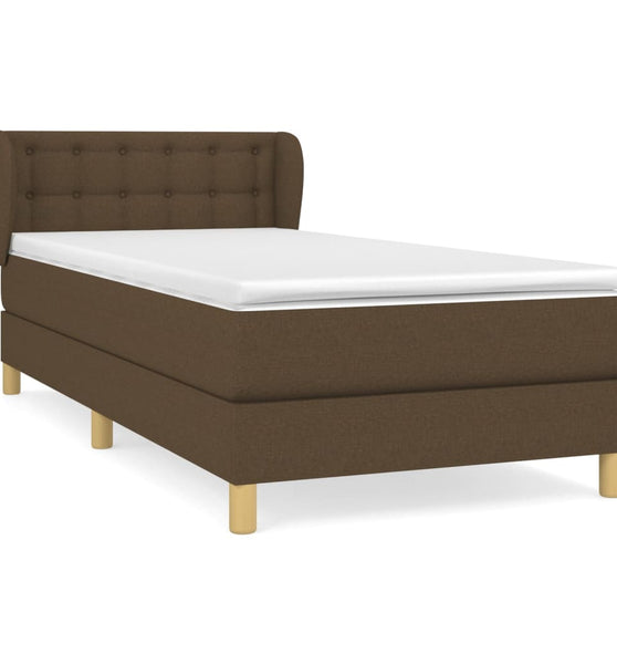 Boxspringbett mit Matratze Dunkelbraun 80x200 cm Stoff