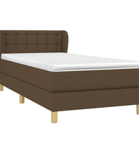 Boxspringbett mit Matratze Dunkelbraun 80x200 cm Stoff