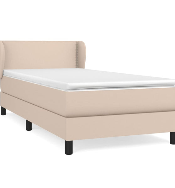 Boxspringbett mit Matratze Cappuccino-Braun 90x200cm Kunstleder