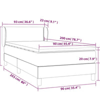 Boxspringbett mit Matratze Cappuccino-Braun 90x200cm Kunstleder