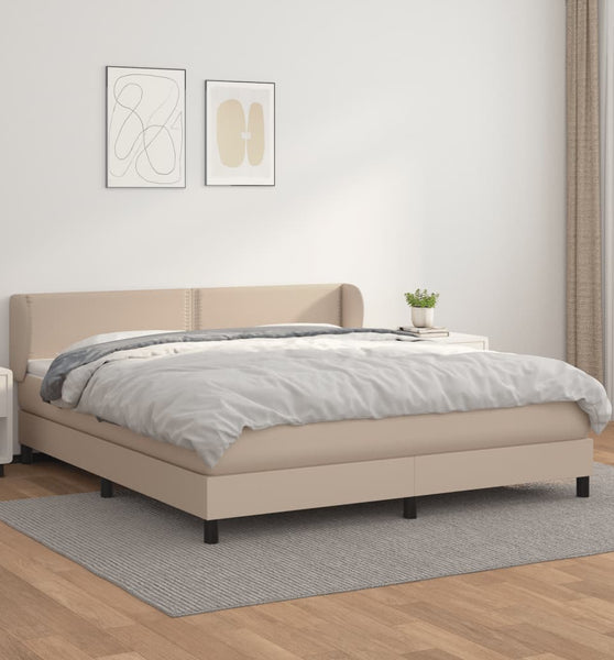 Boxspringbett Matratze Cappuccino-Braun 180x200 cm Kunstleder