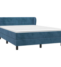 Boxspringbett mit Matratze Dunkelblau 140x200 cm Samt