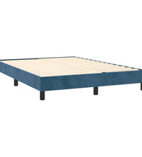Boxspringbett mit Matratze Dunkelblau 140x200 cm Samt