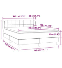 Boxspringbett mit Matratze Dunkelblau 140x200 cm Samt