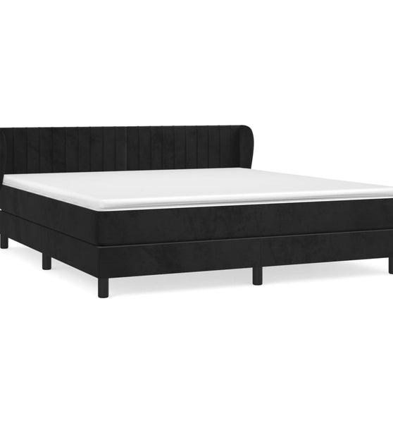 Boxspringbett mit Matratze Schwarz 160x200 cm Samt